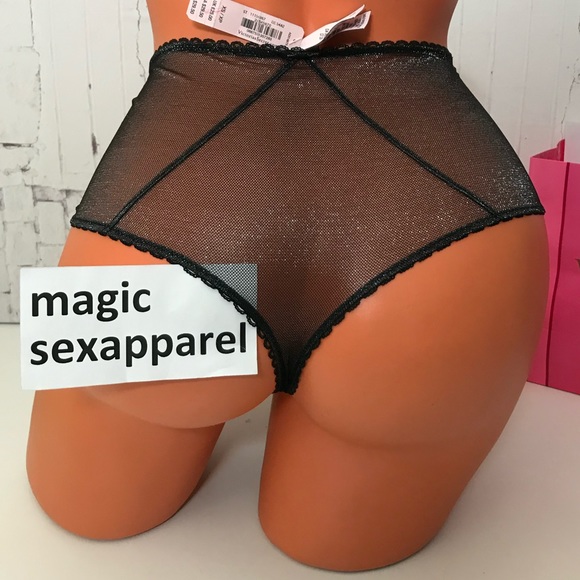 VS XS S M L LUXE HIGH WAIST MESH SPARKLY THONG - Picture 2 of 2